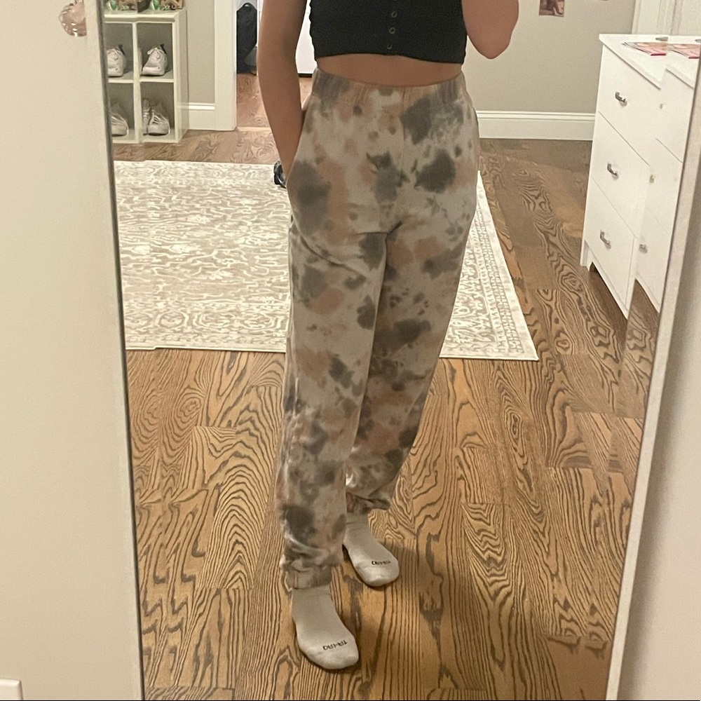RSQ Pink+Grey Tie Dye Sweatpants